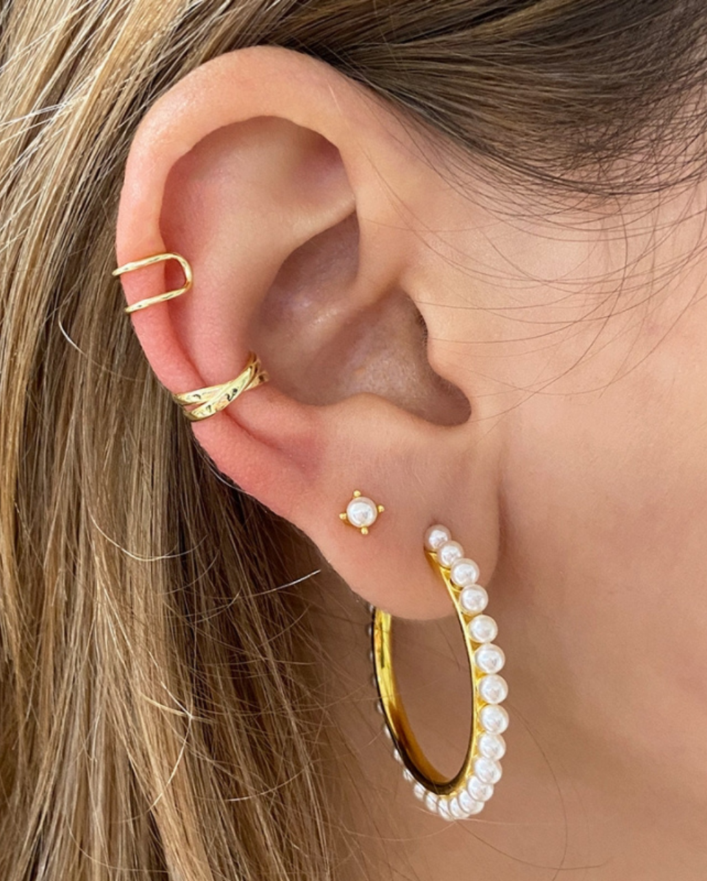 Pendientes Pearl Hoops