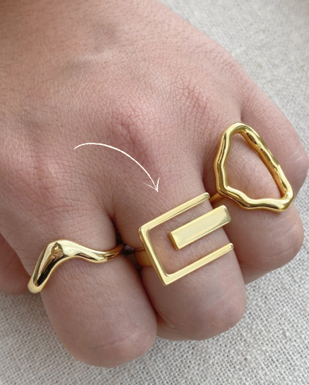 Anillo Geometric Rectangle