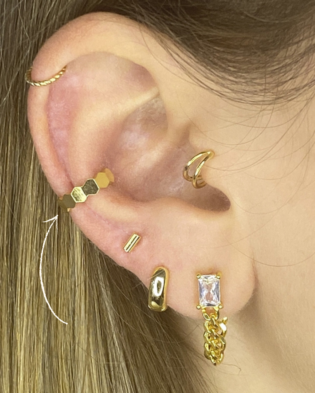 Ear Cuff Hexagons