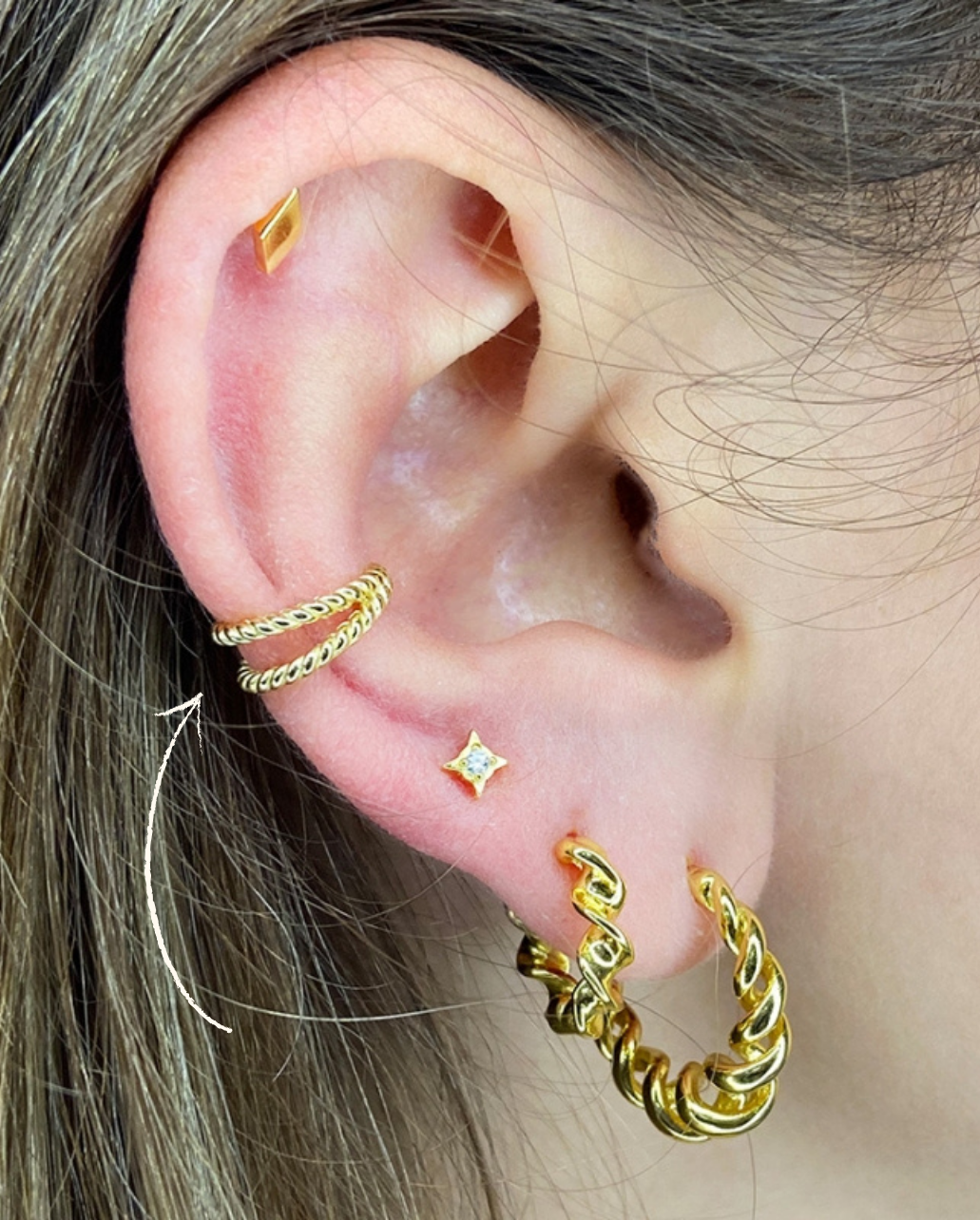 Ear Cuff Dual Twine Twist